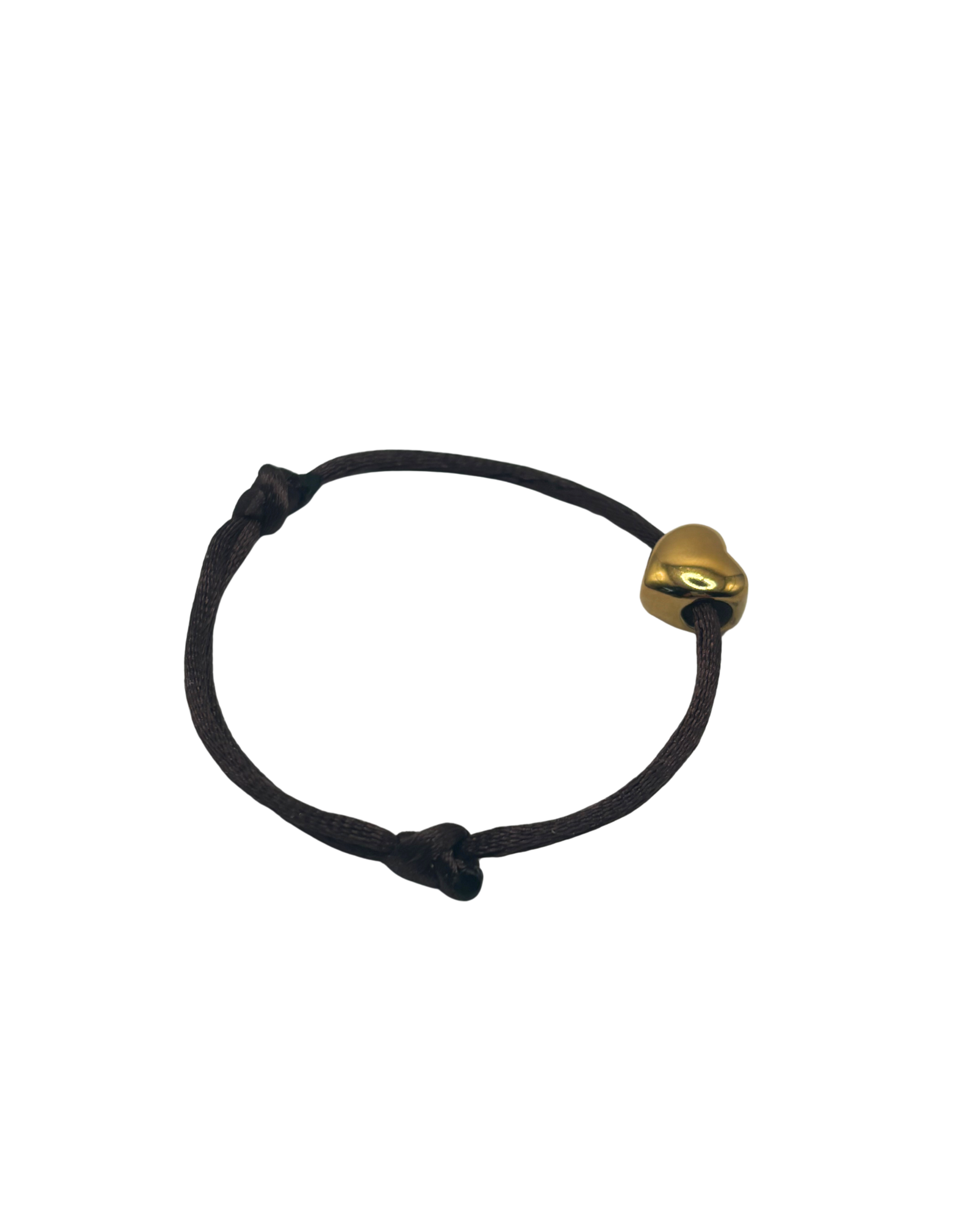 Satin bracelet with golden heart (+ colors)
