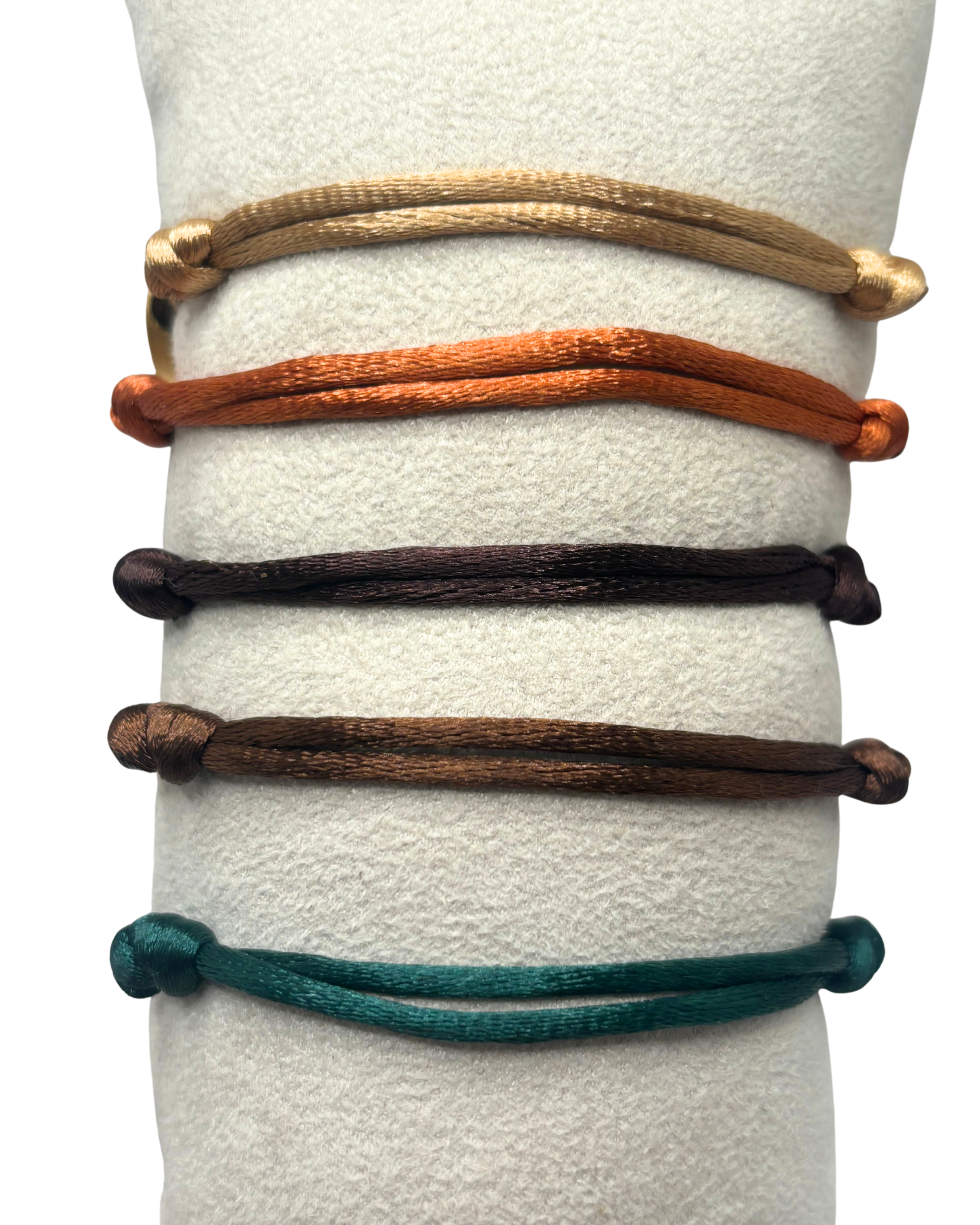 Satin bracelet with golden heart (+ colors)