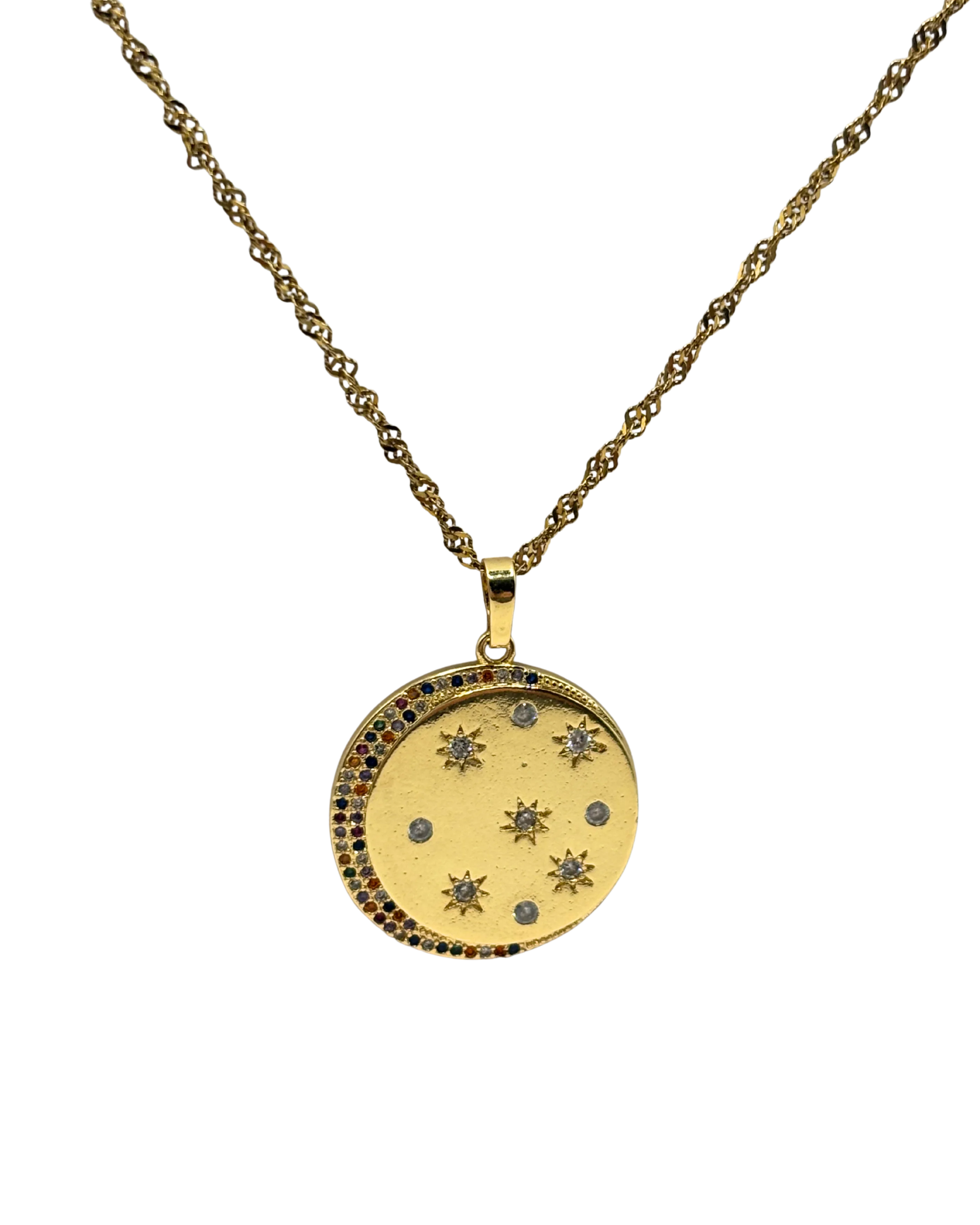 Golden Colorful Moon Coin
