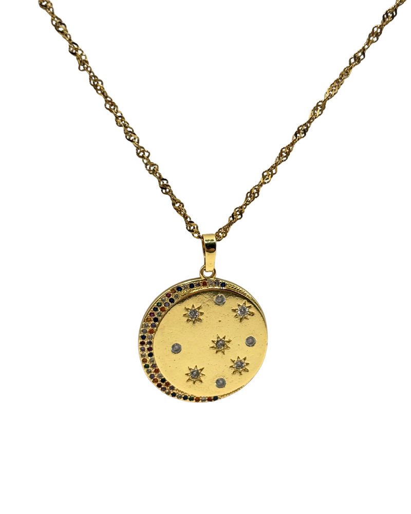 Golden Colorful Moon Coin