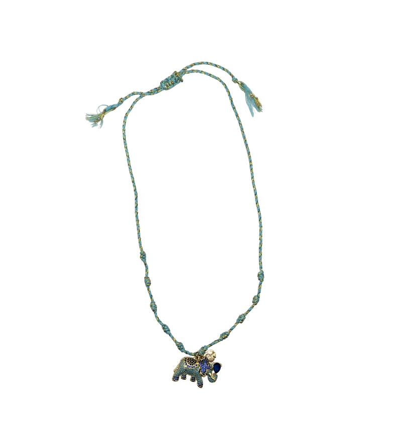 Golden blue lucky elephant