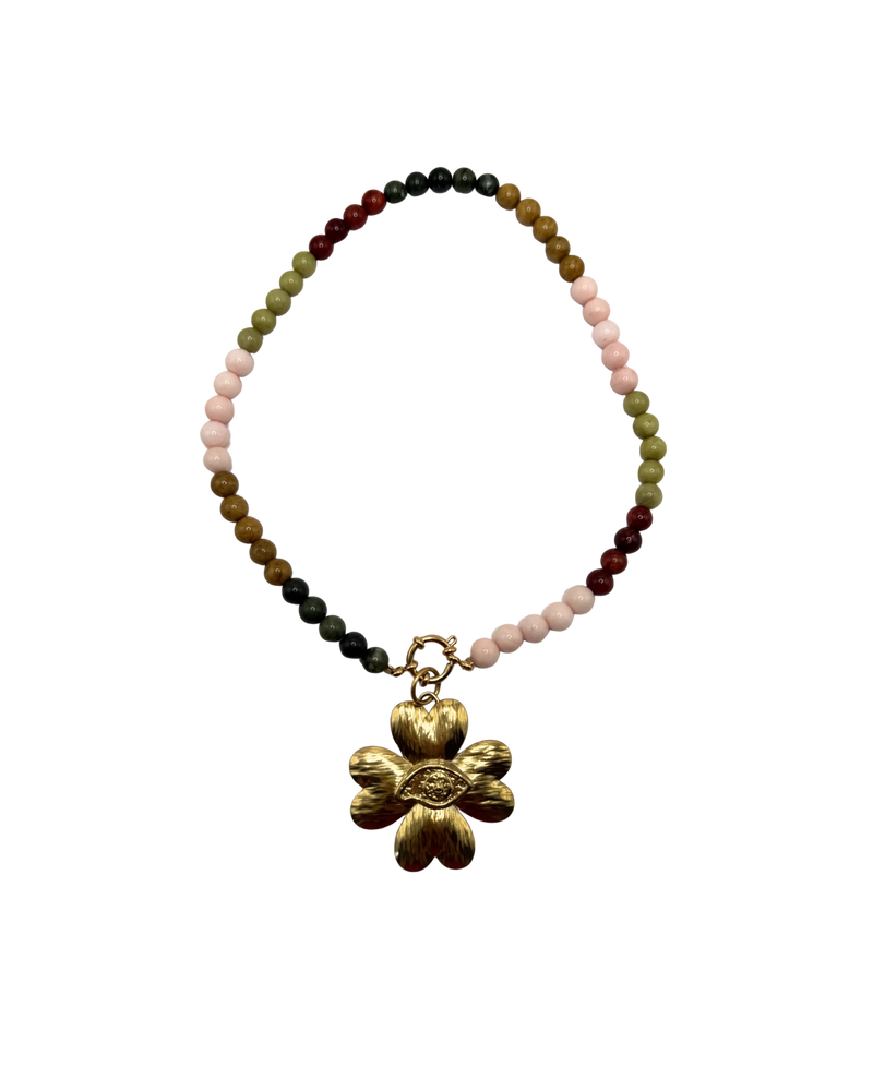 Golden beaded necklace - Multi