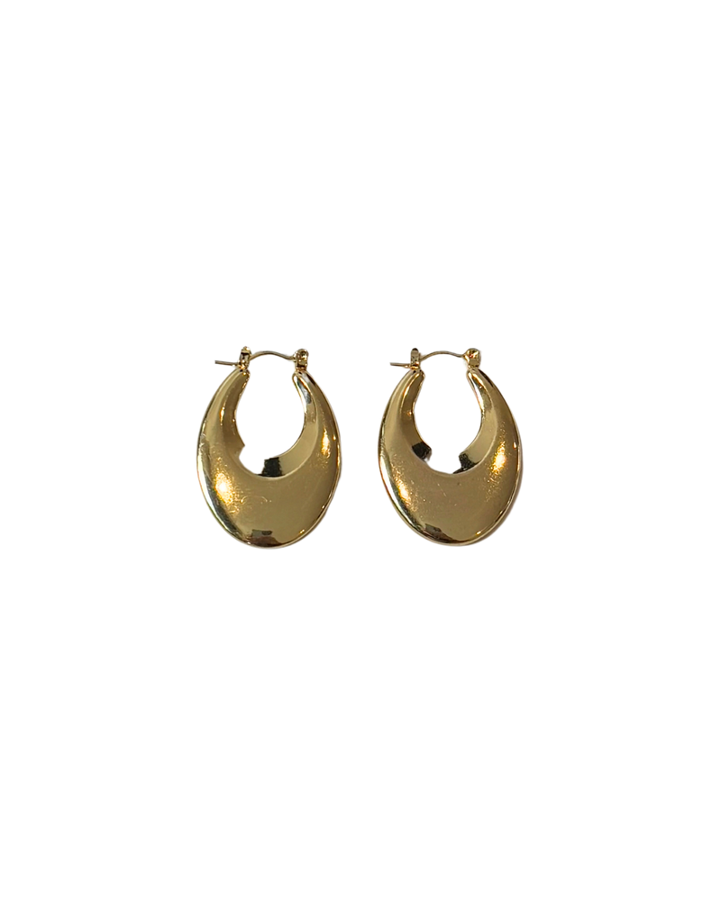 Golden oval vintage hoops