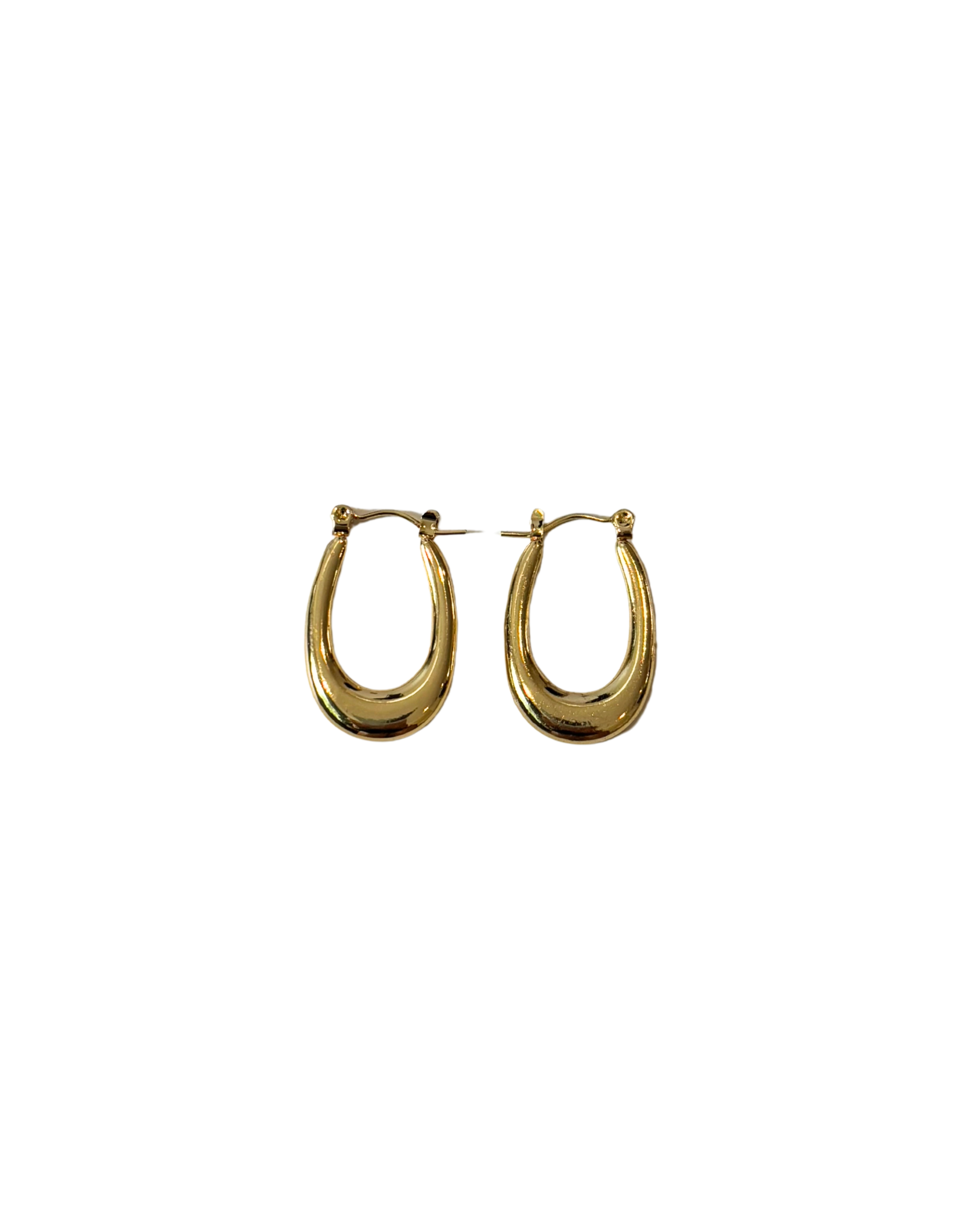 Golden big oval hoops