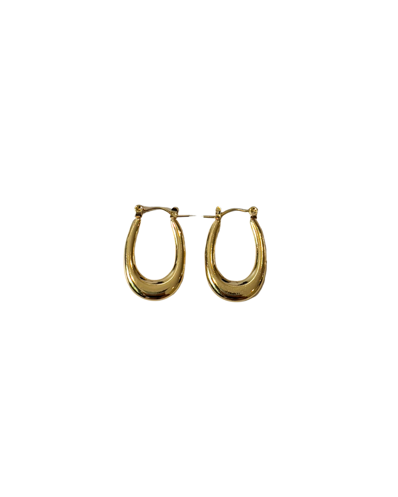 Golden big oval hoops