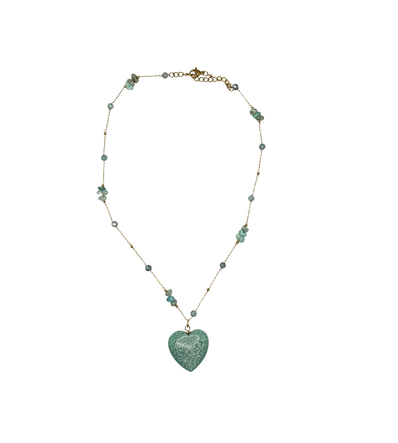 Golden amazonite heart