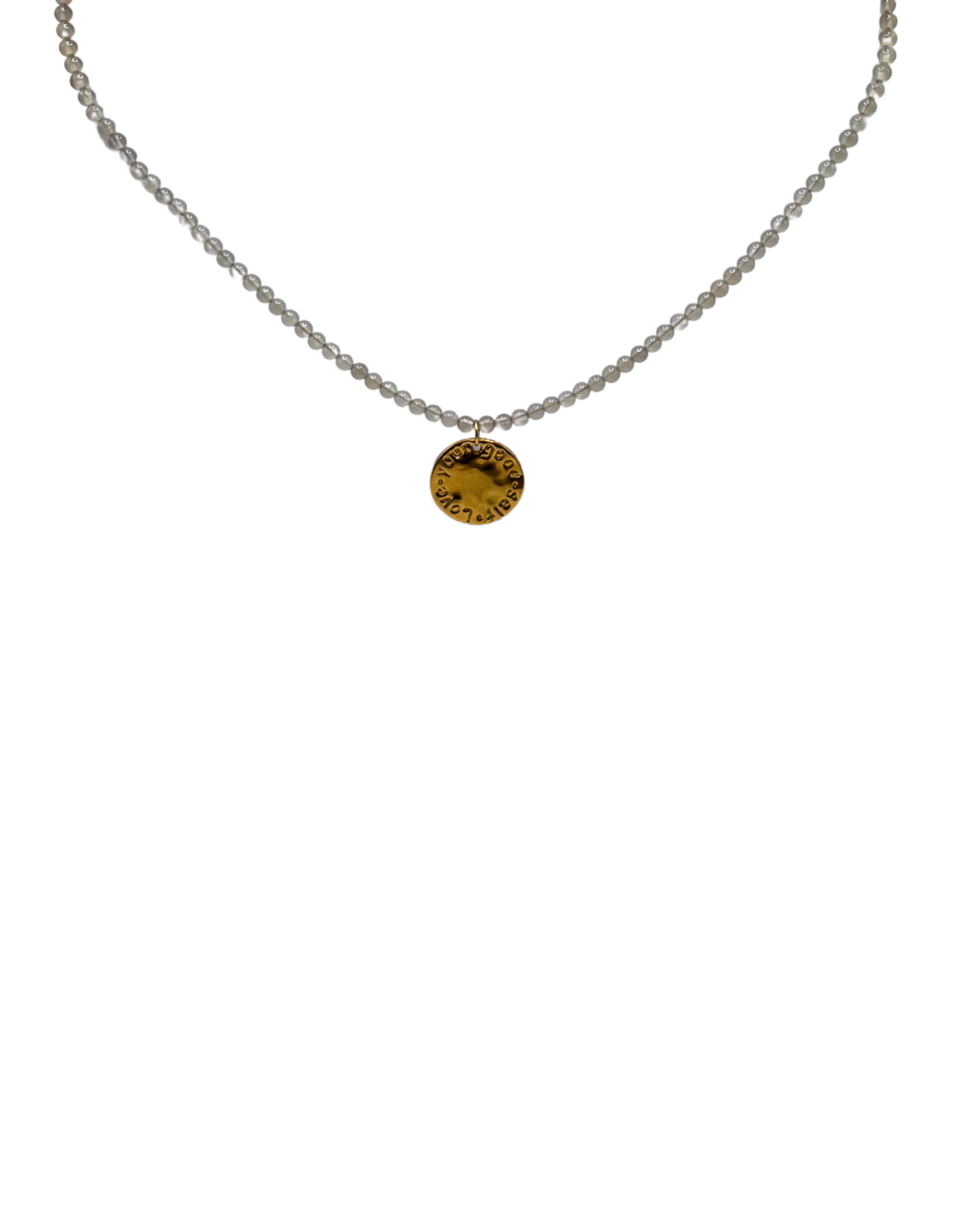 Golden Labradorite Love Yourself Coin