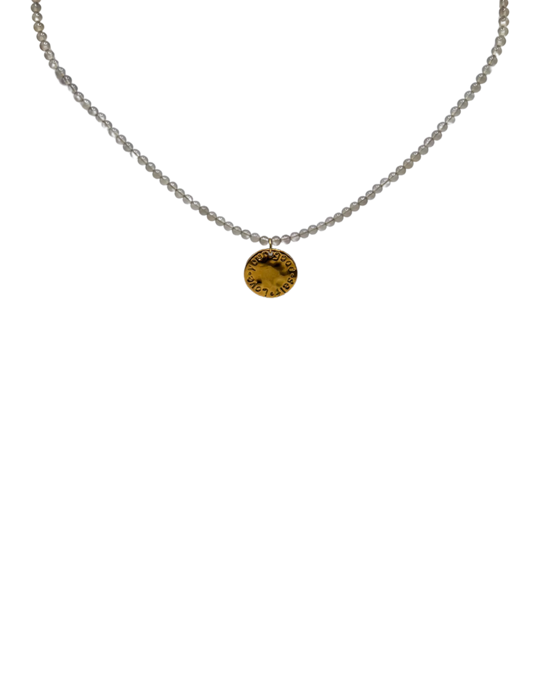 Golden Labradorite Love Yourself Coin