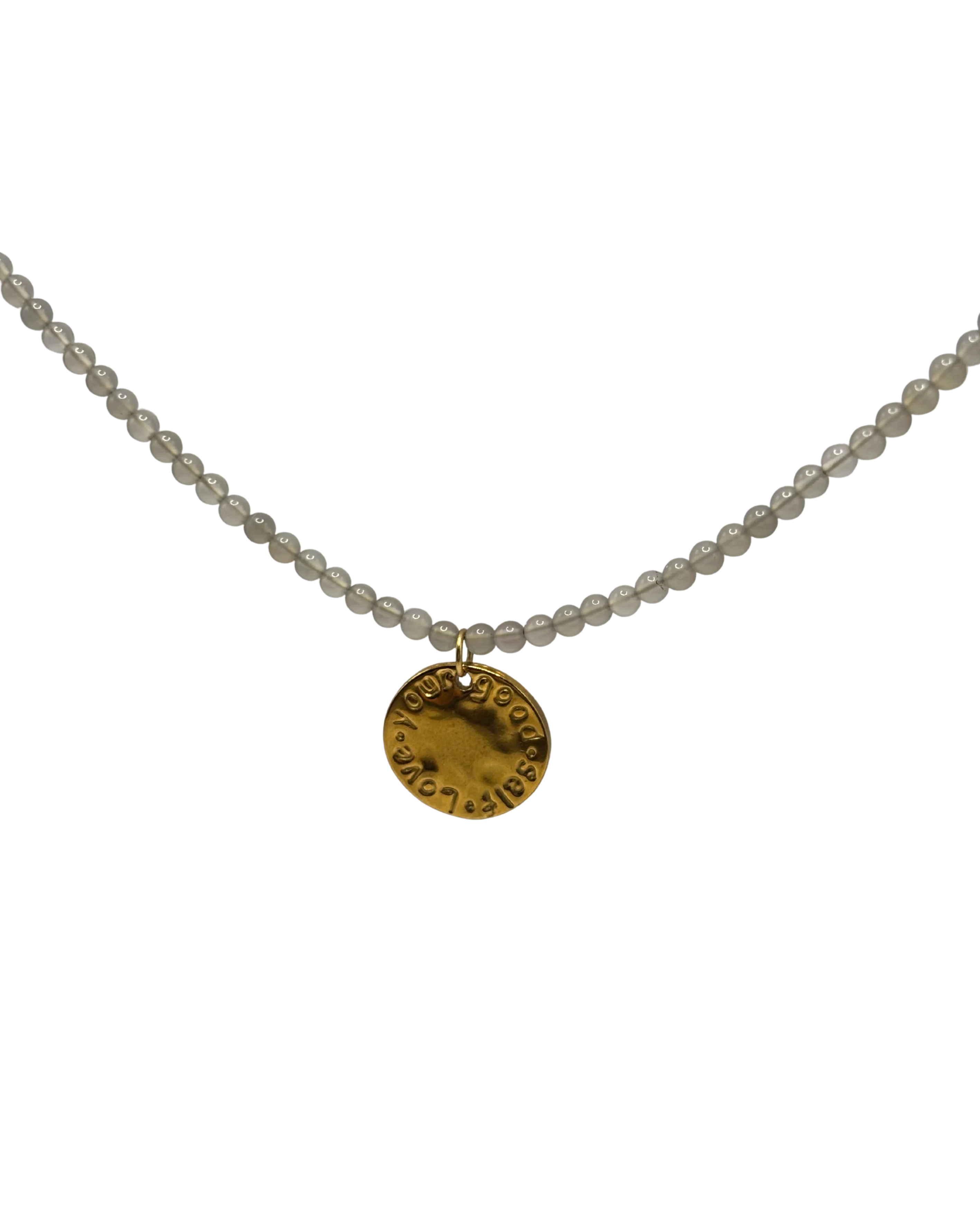 Golden Labradorite Love Yourself Coin