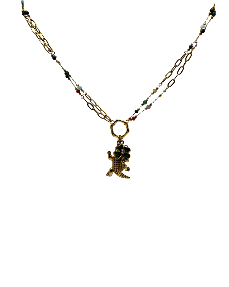 Golden good luck crocodile