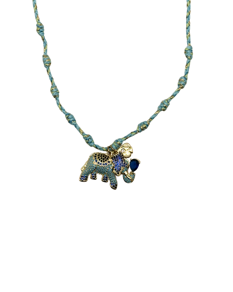 Golden blue lucky elephant