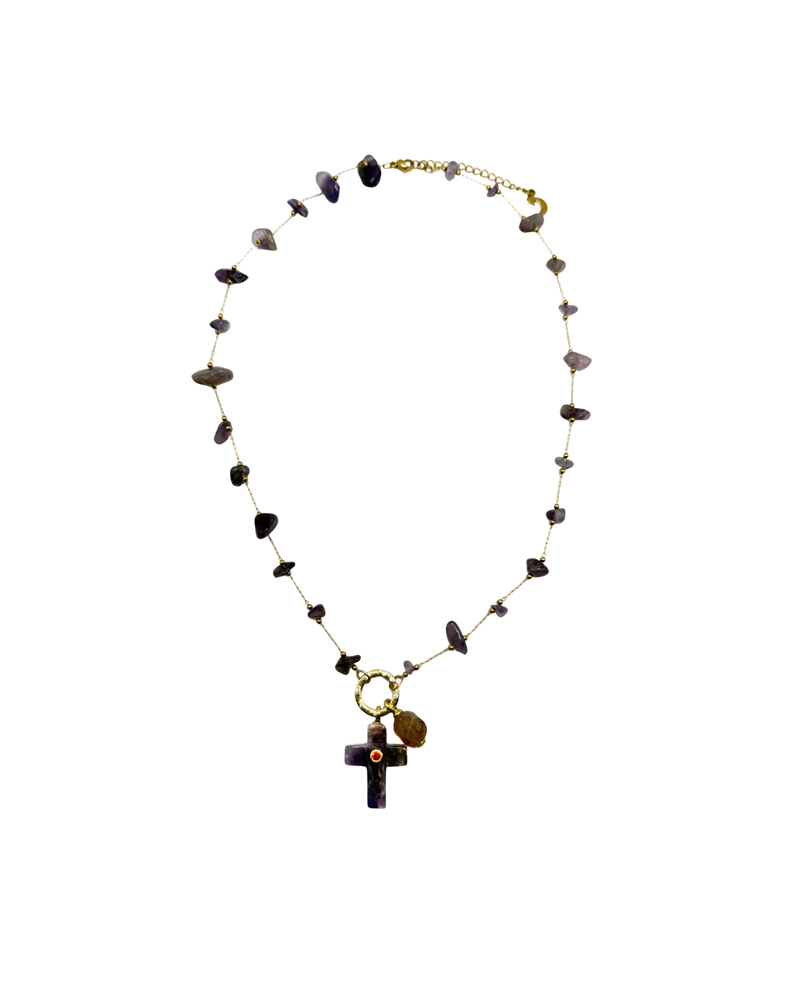 Amethyst Cross Necklace