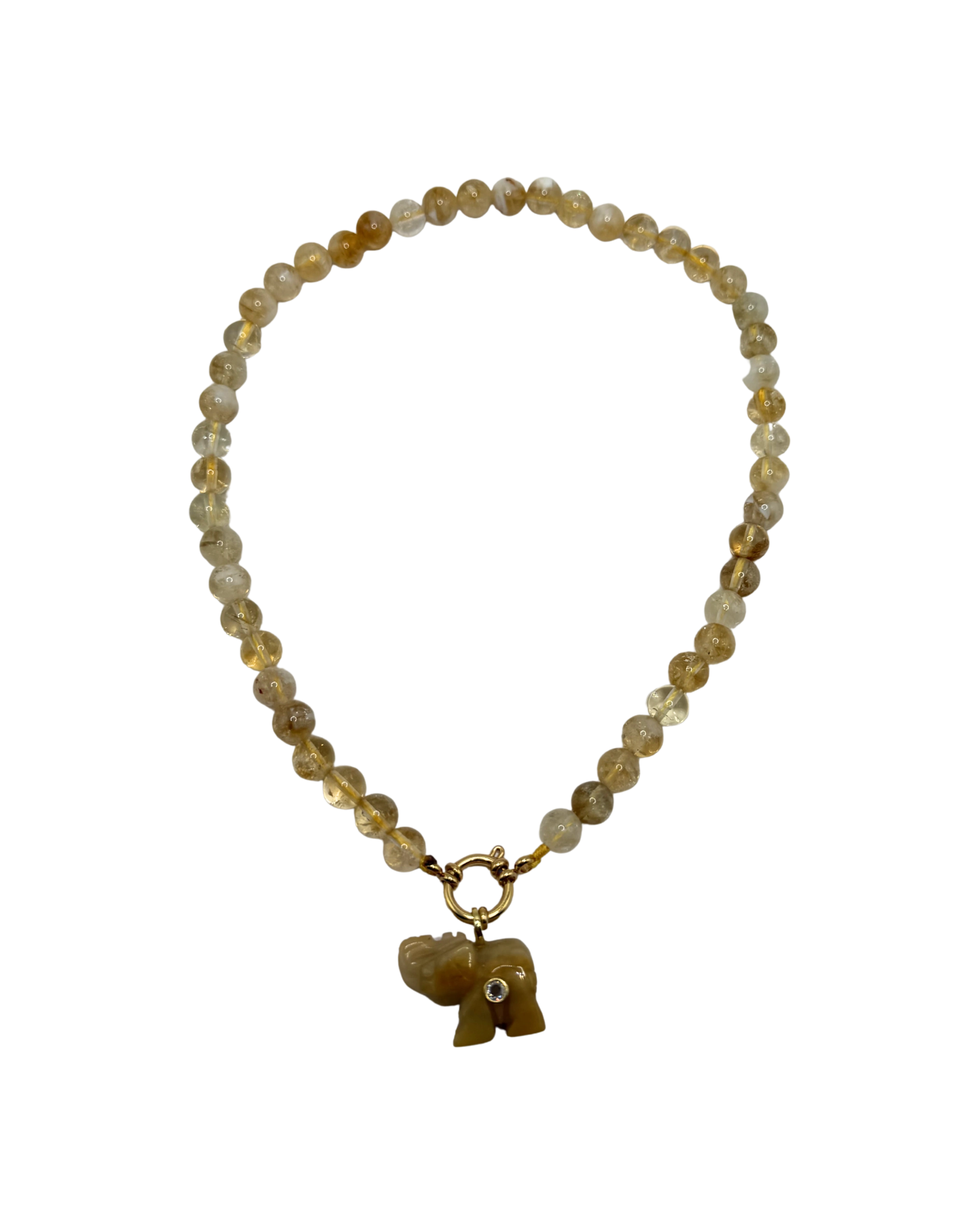 Golden beaded necklace - Gold