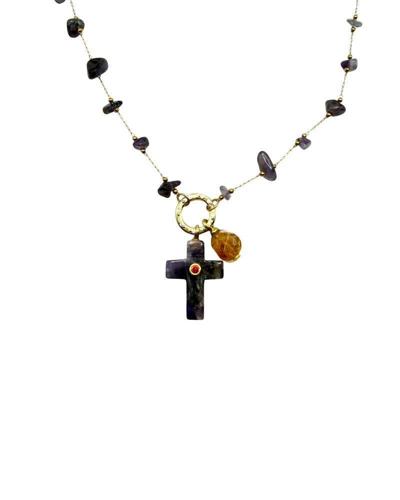 Amethyst Cross Necklace