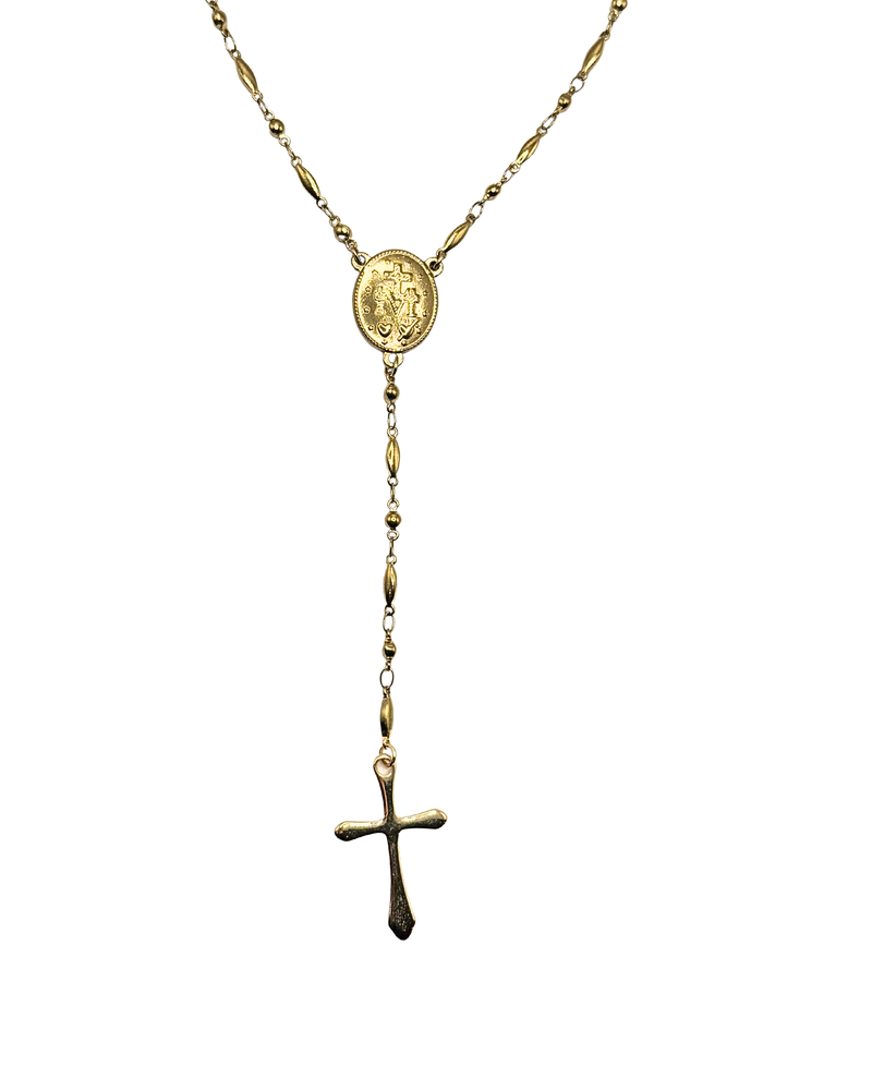 Golden rosary cross