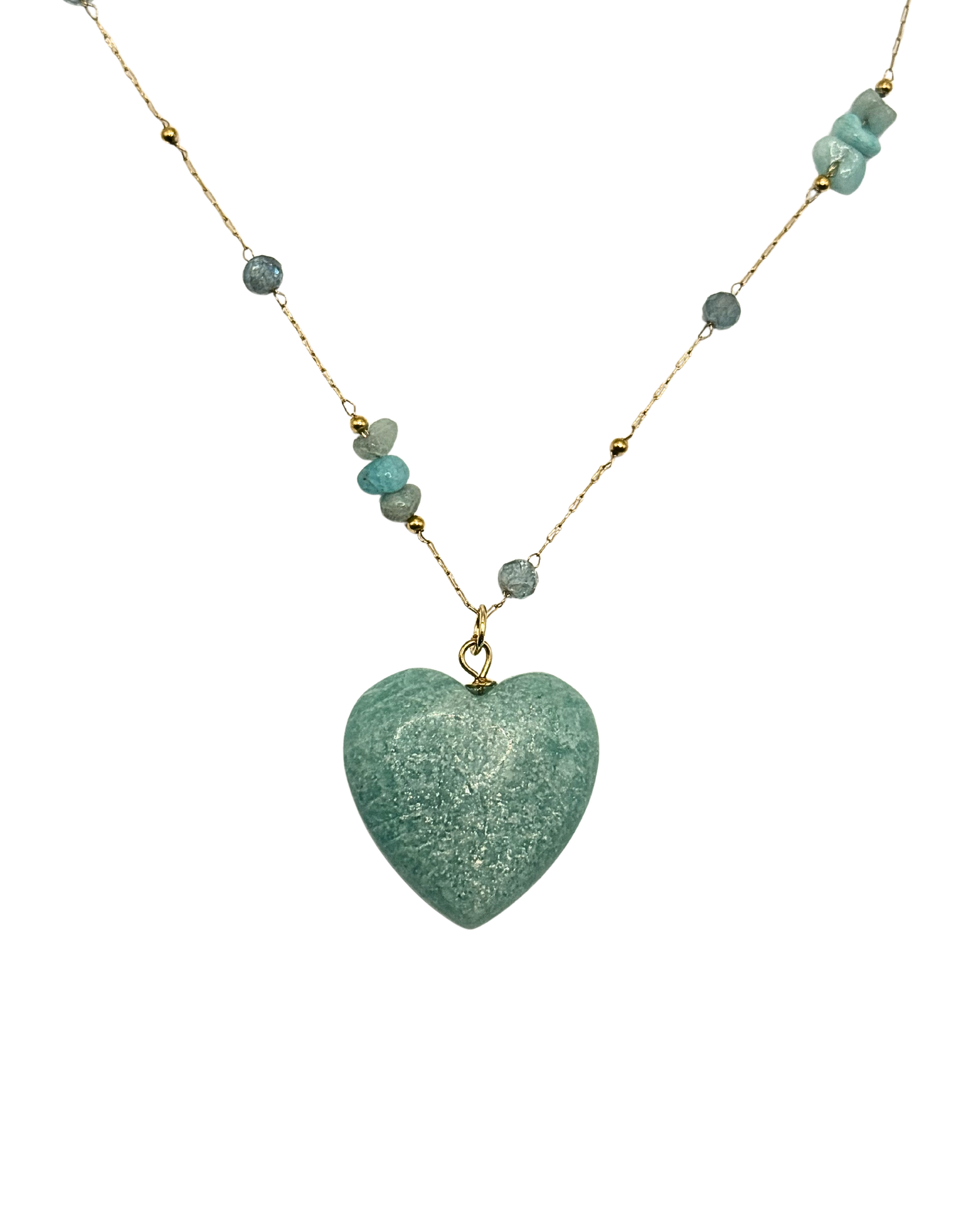 Golden amazonite heart