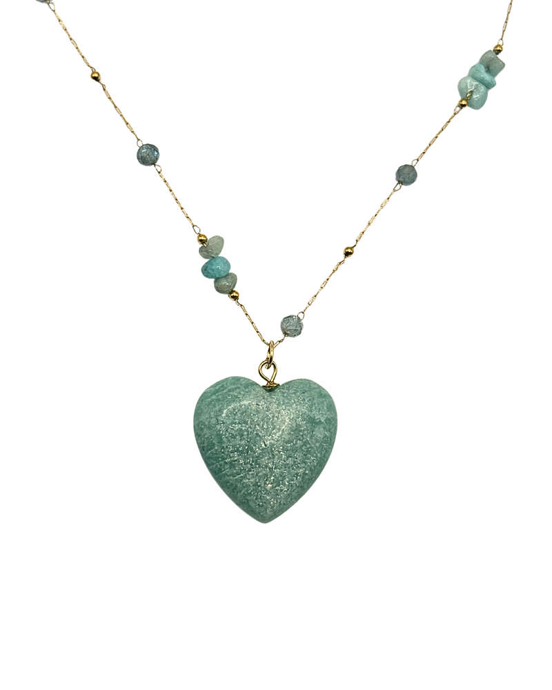 Golden amazonite heart