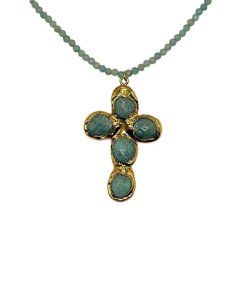Golden turquoise cross