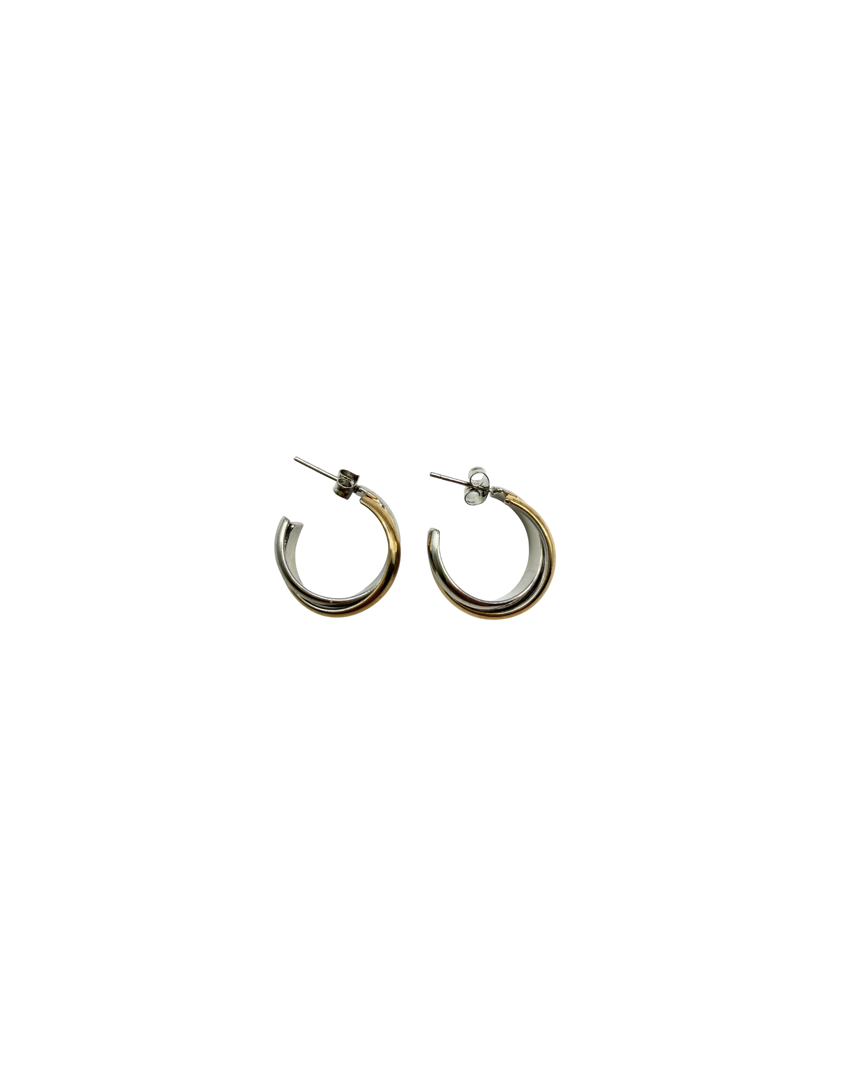 Golden Silver tube Hoops
