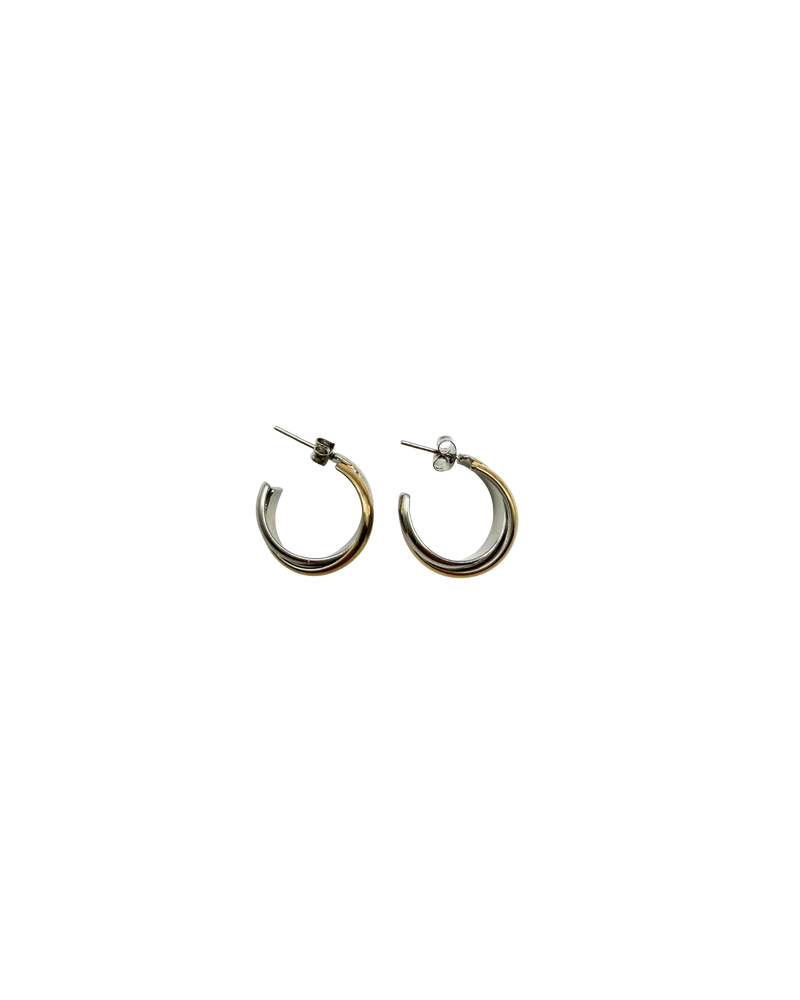 Golden Silver tube Hoops