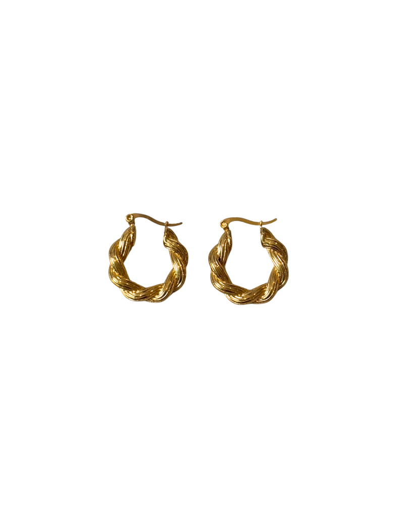 Golden special twisted hoops
