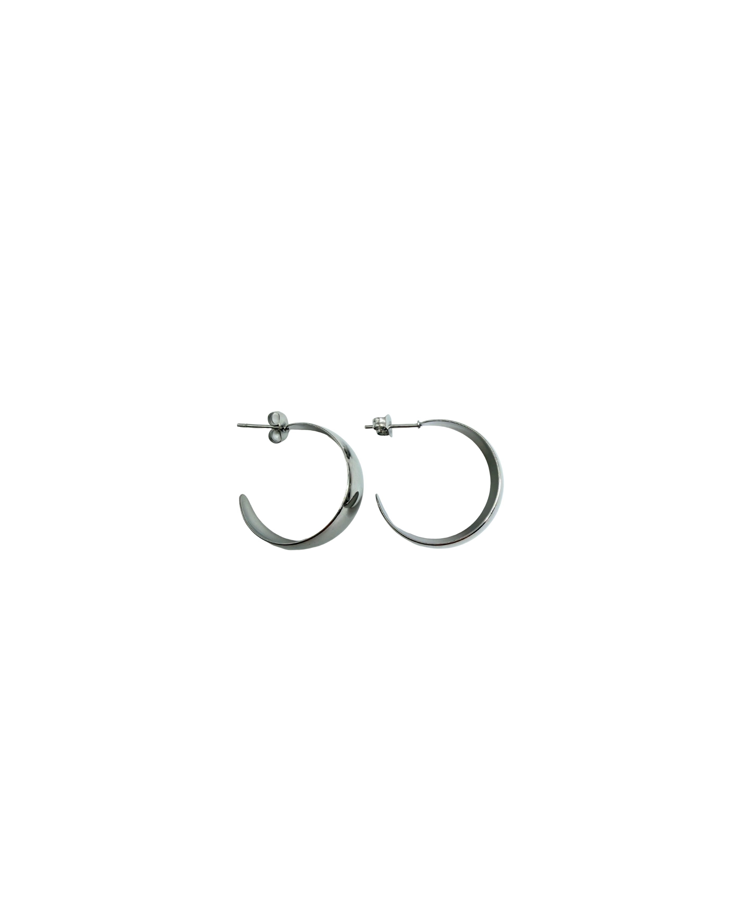 Thick Silver Hoops