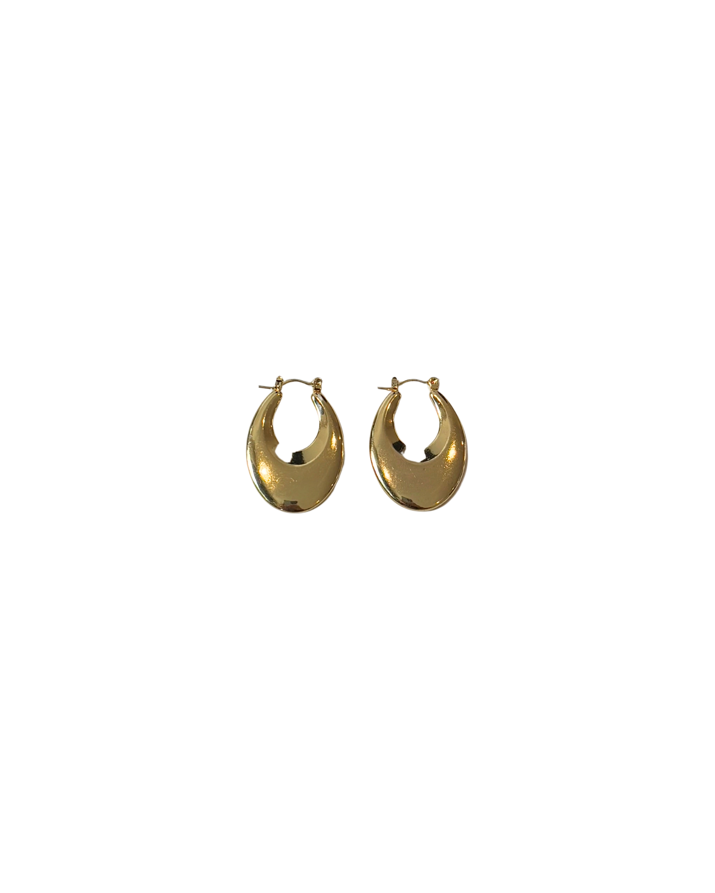 Golden oval vintage hoops