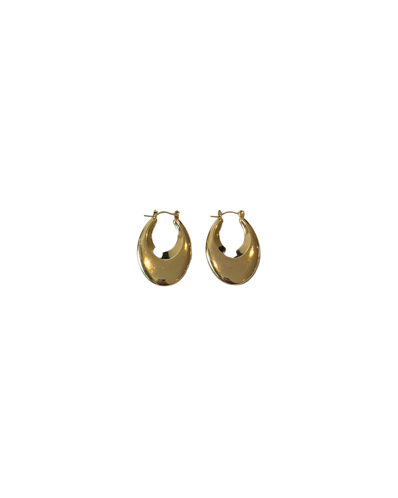 Golden oval vintage hoops