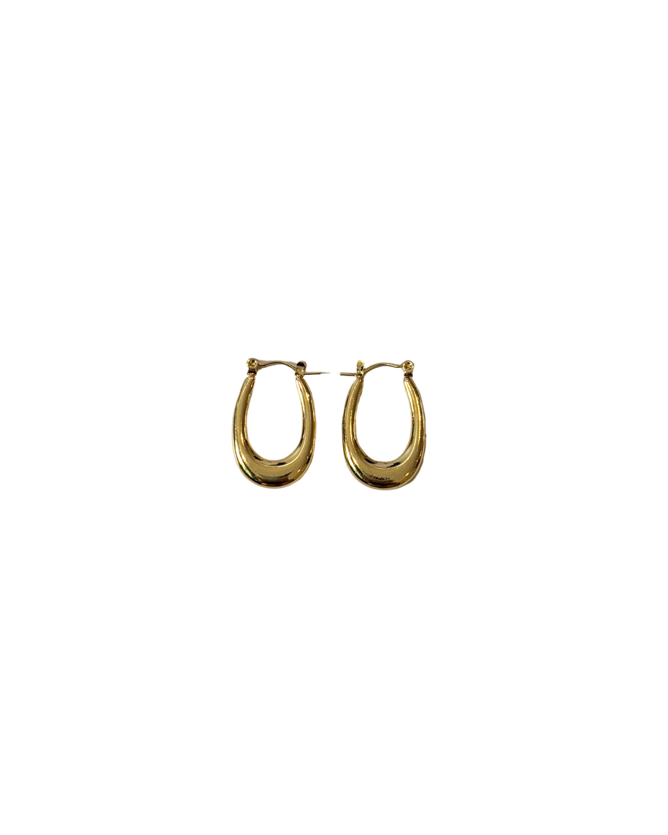 Golden big oval hoops