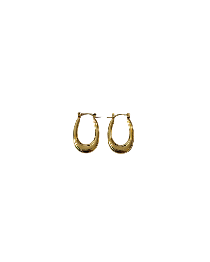 Golden big oval hoops