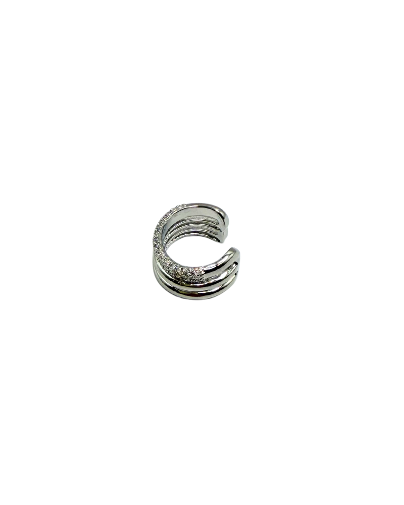 Silver Crystal Ear Cuff
