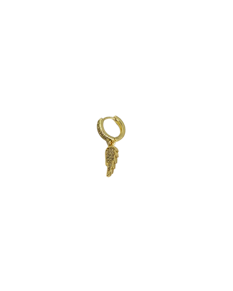 Golden wing charm hoop