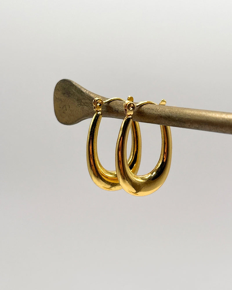Golden big oval hoops