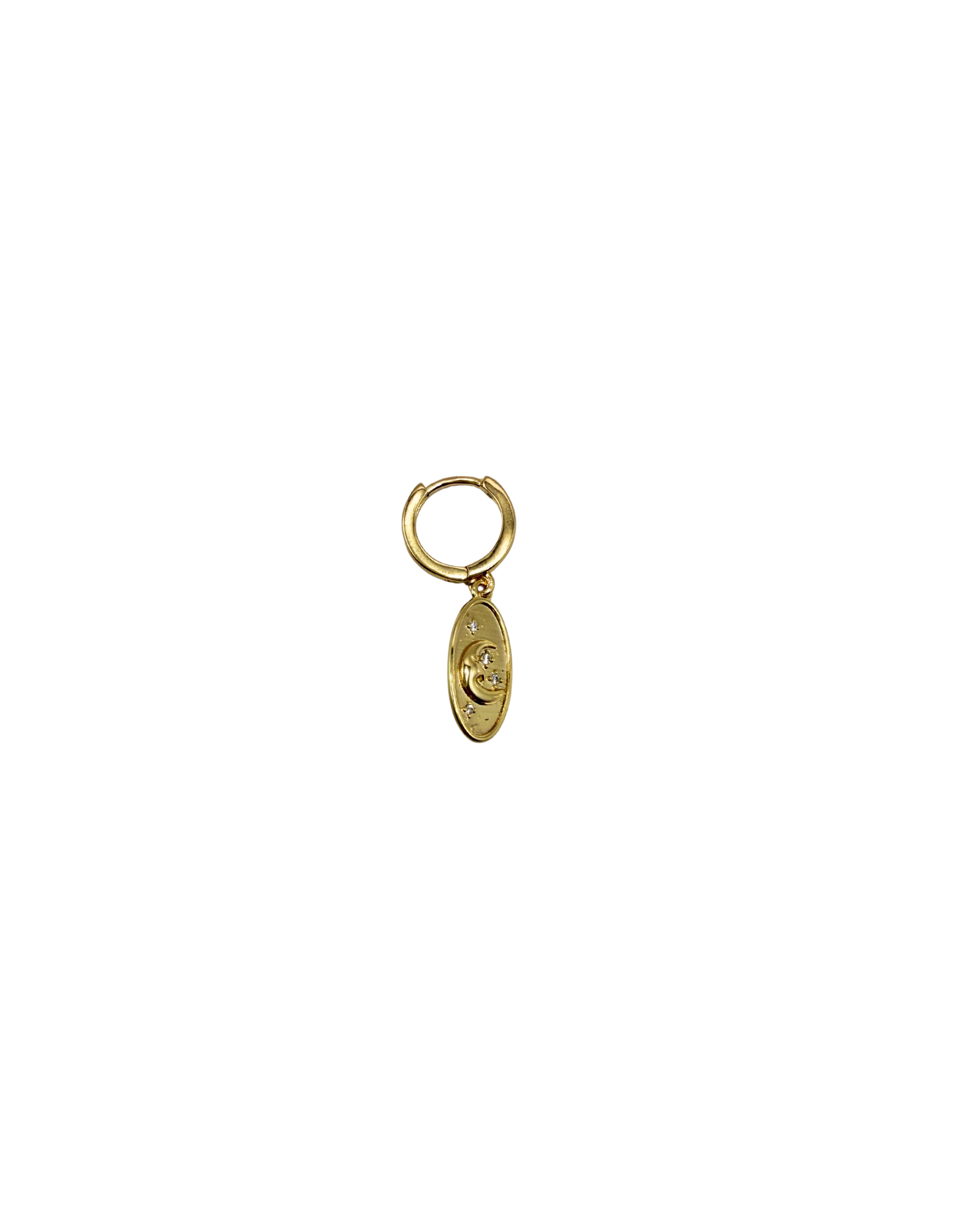 Golden moon charm hoop