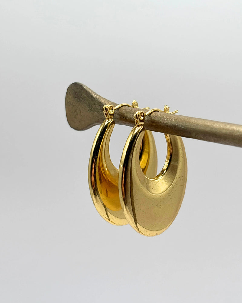 Golden oval vintage hoops