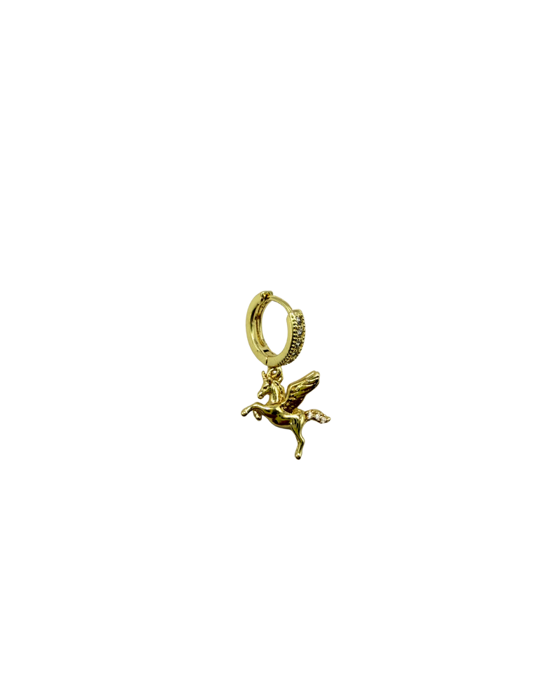 Golden pegasus charm hoop