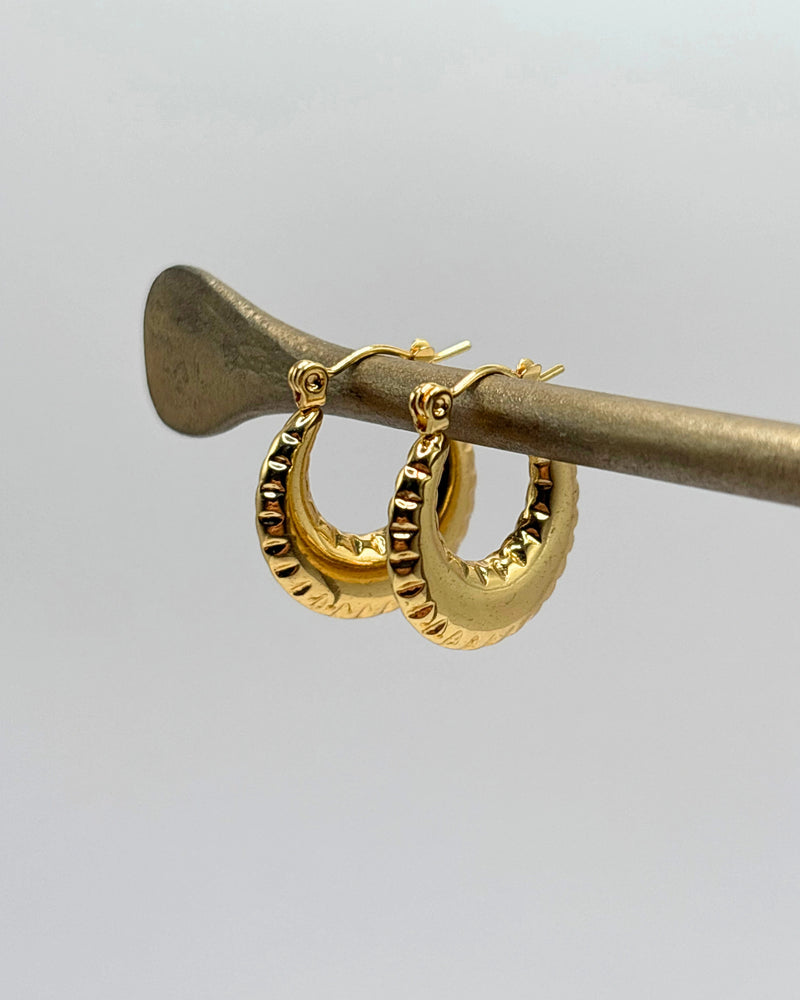 Golden Bowie hoops