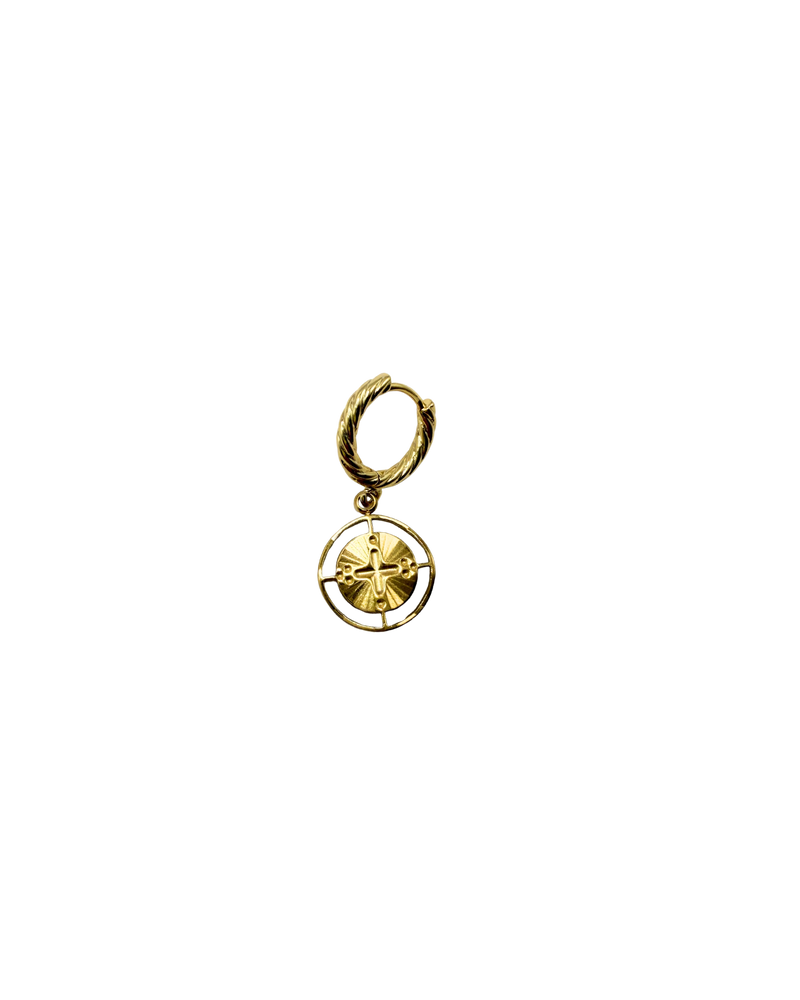 Golden coin charm hoop