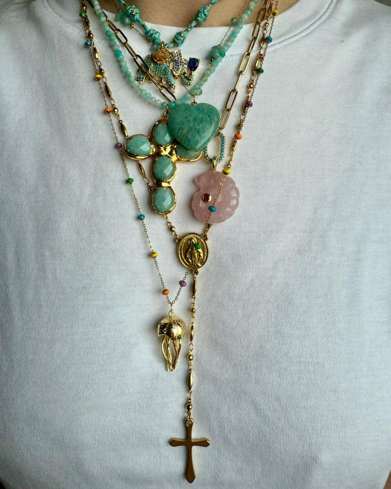 Golden turquoise cross