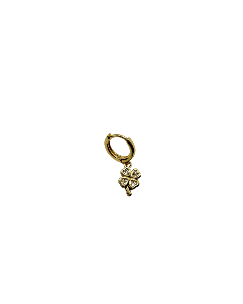 Golden clover charm hoop