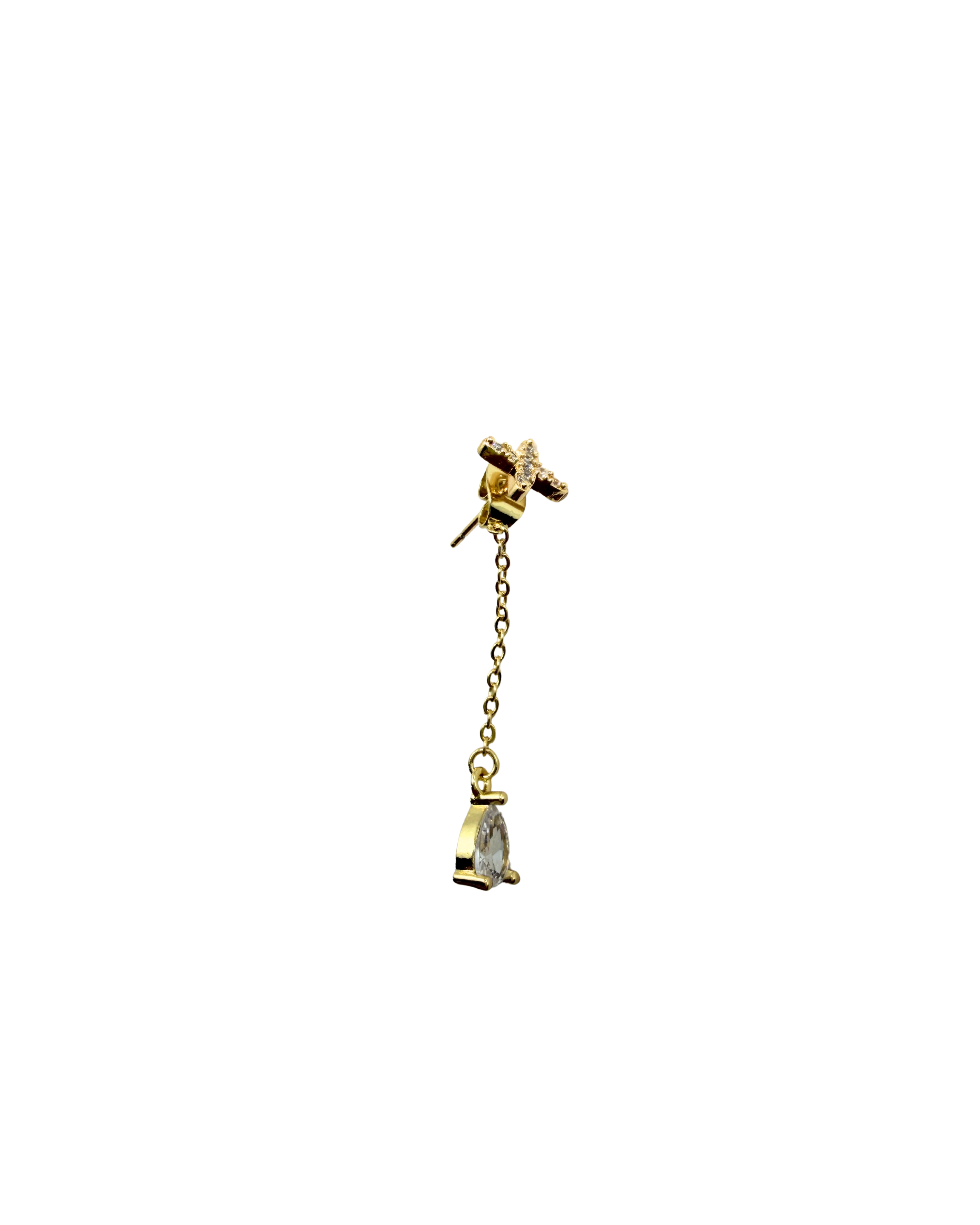 Crystal Drop Chain Stud