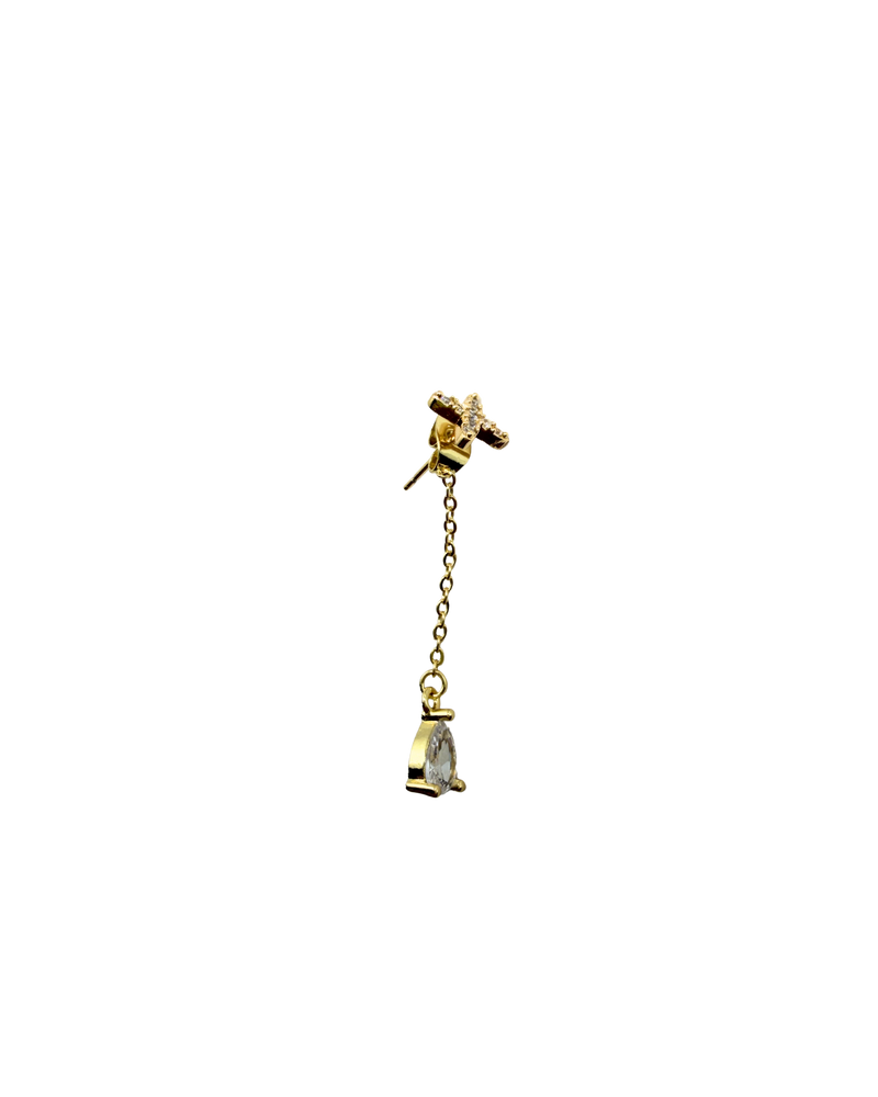 Crystal Drop Chain Stud