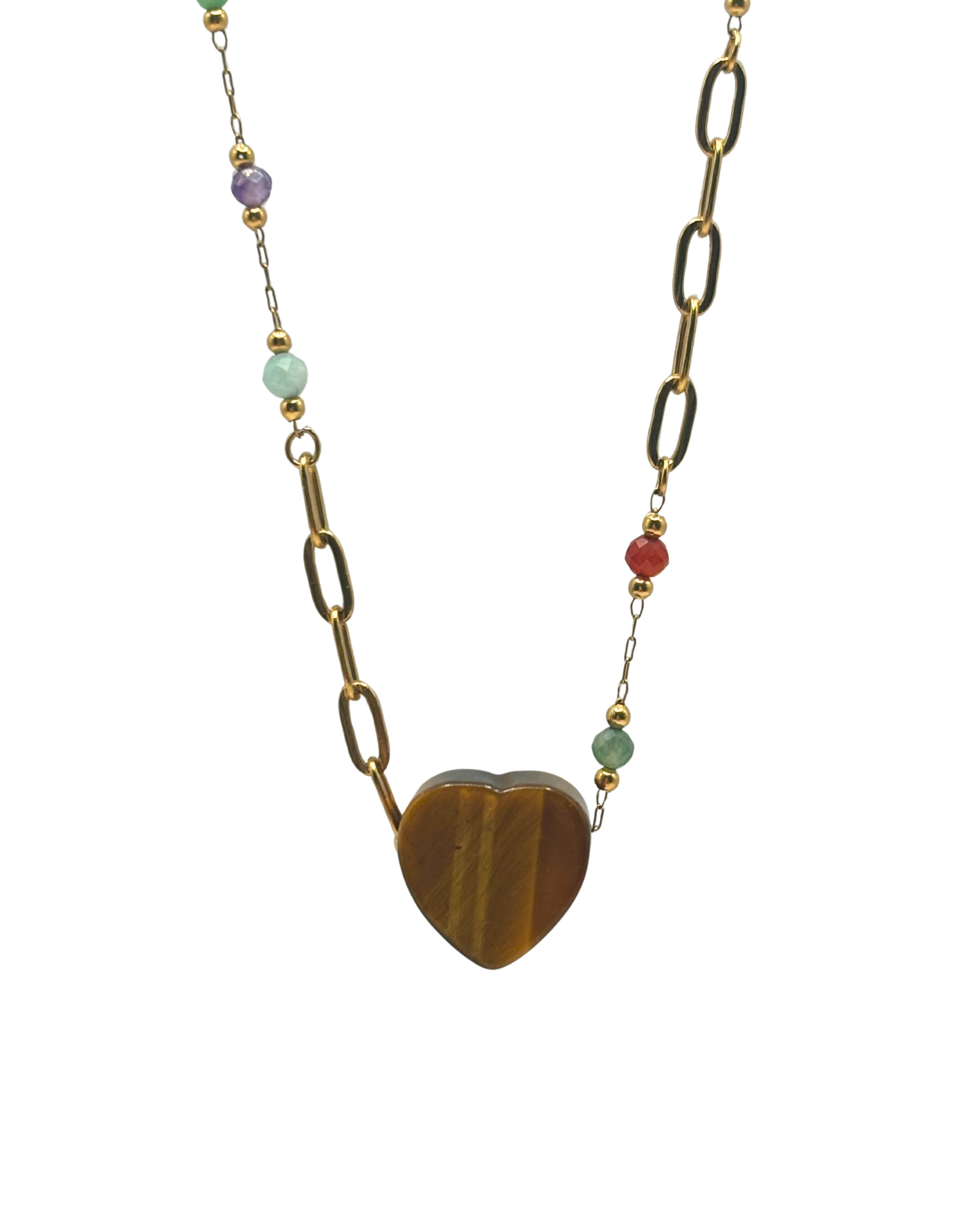 Tiger Eye Heart Necklace