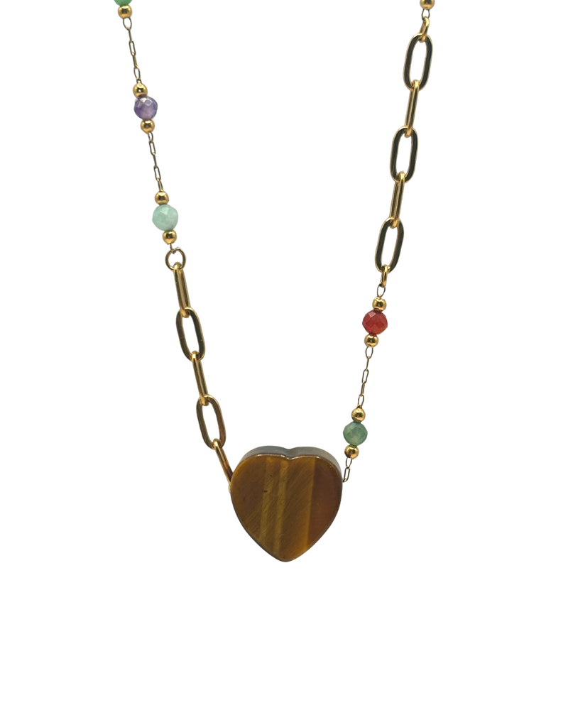 Tiger Eye Heart Necklace