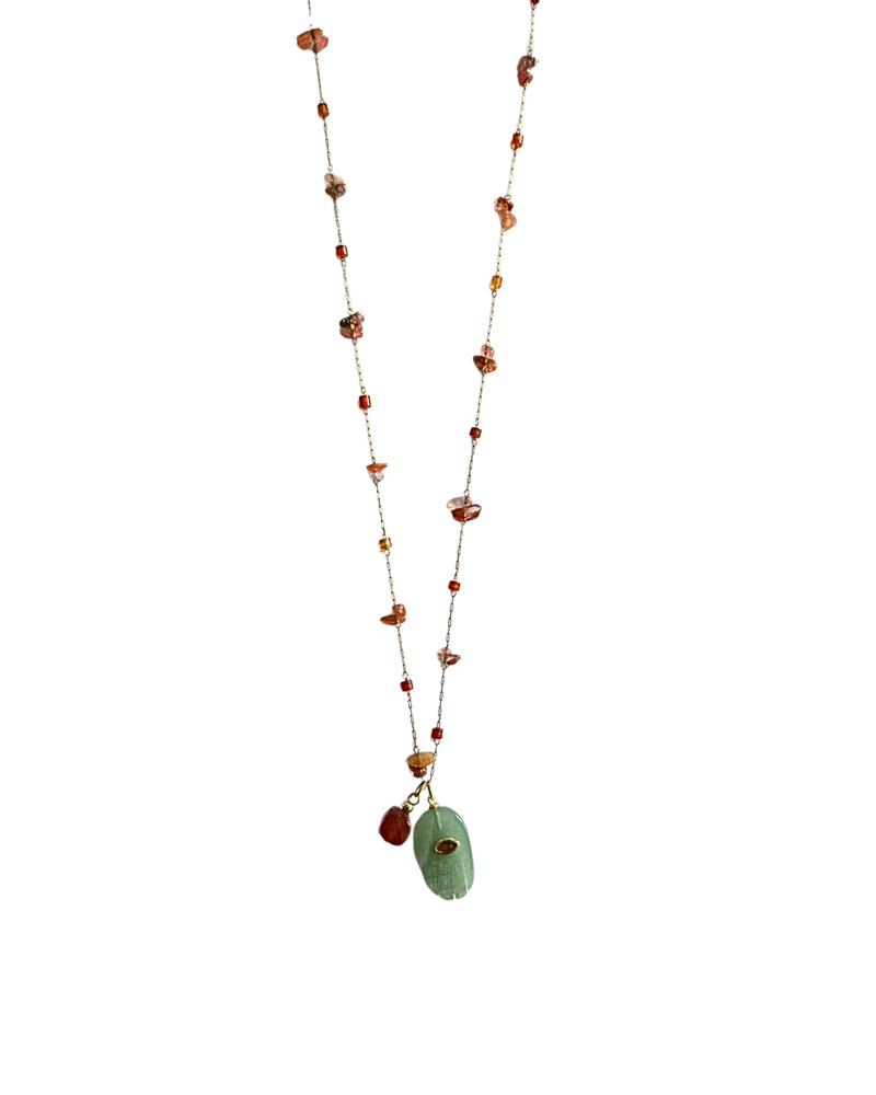Golden carneool hamsa