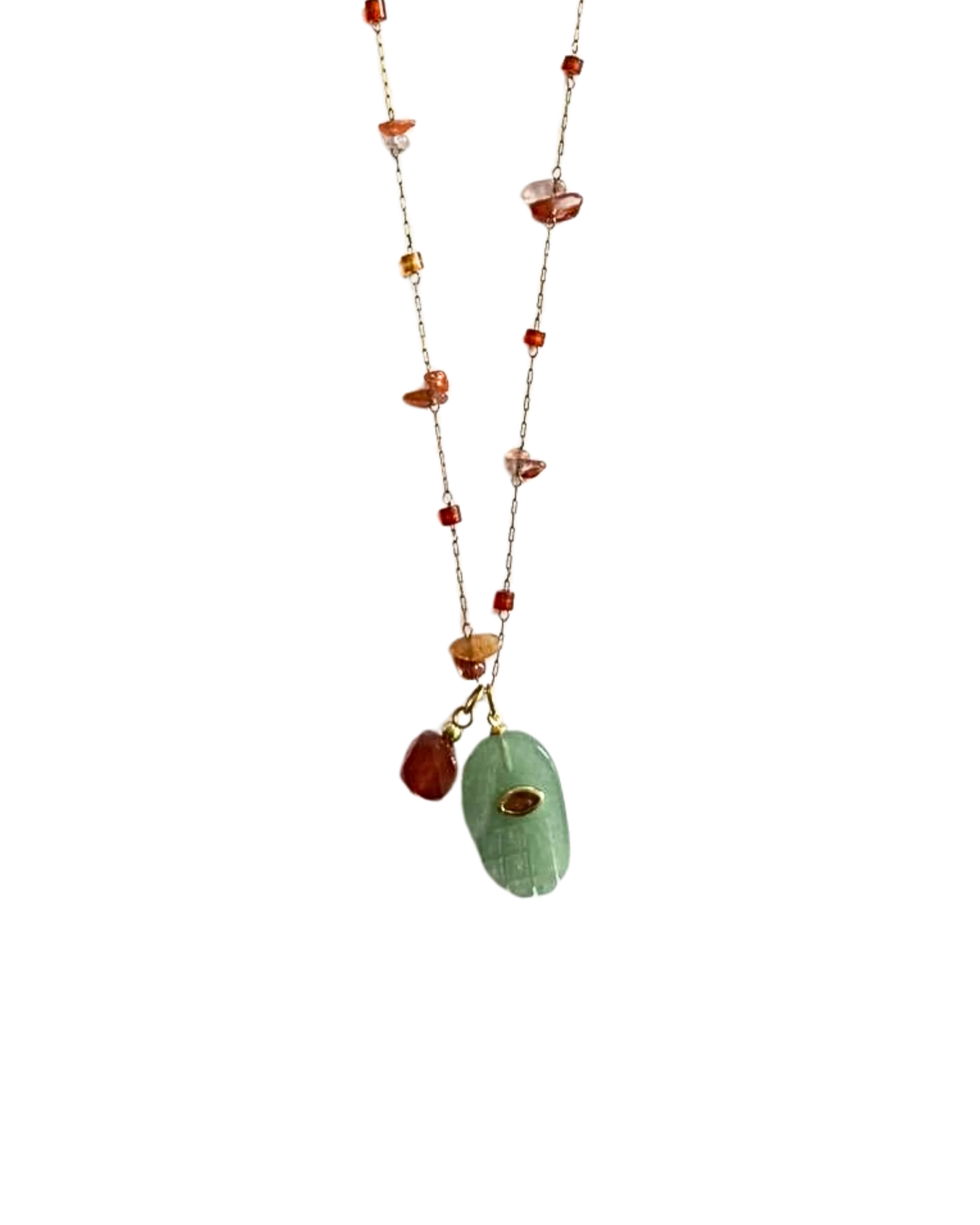 Golden carneool hamsa