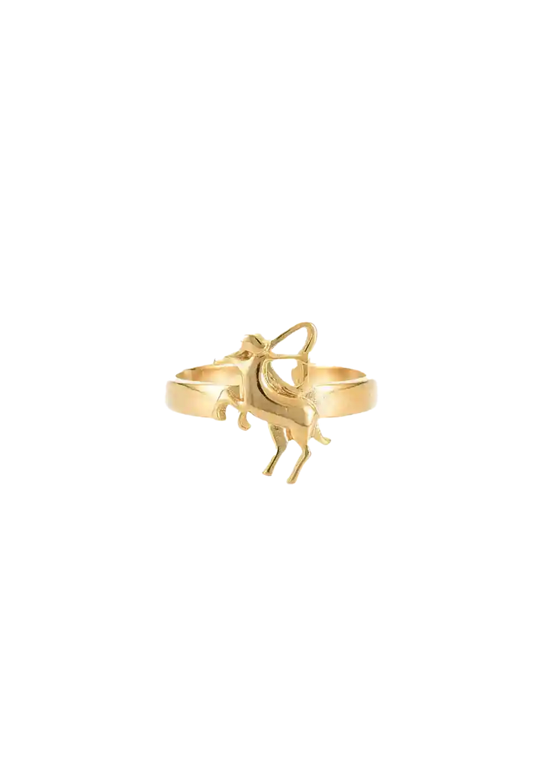 Golden zodiac ring