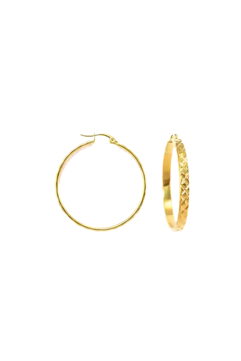 Golden textured hoops