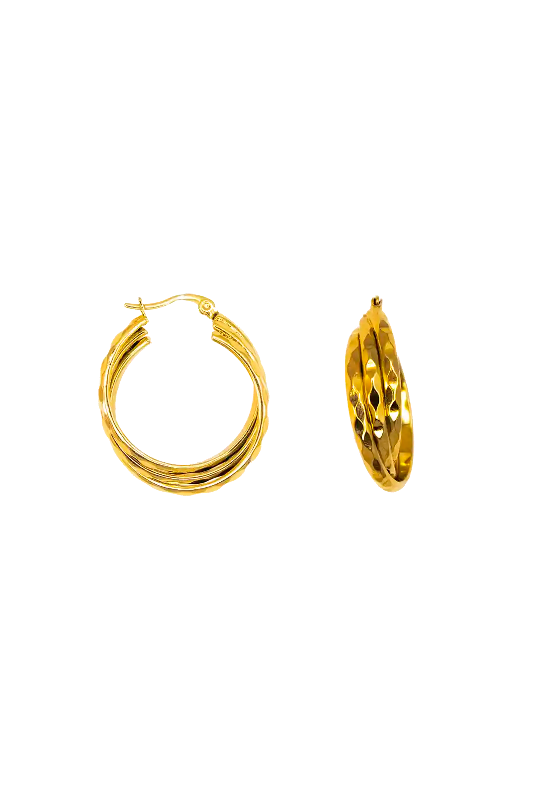 Golden three double hoops