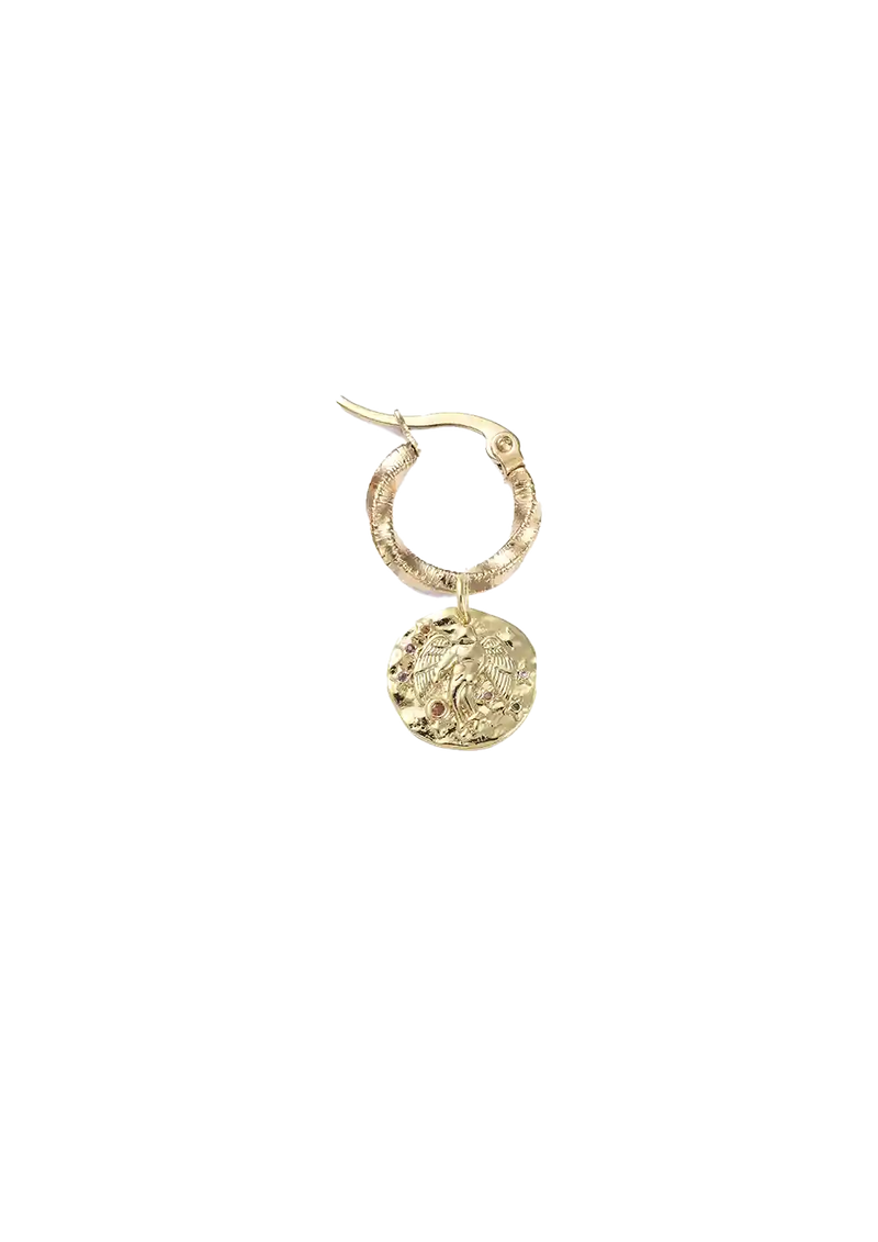 Golden color zodiac coin